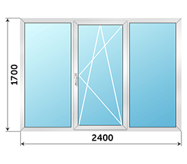 Окно на балкон Provedal 2400x1700 в доме II-18/12