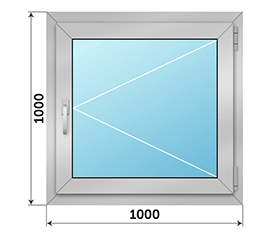 Одностворчатое окно Rehau 1000x1000