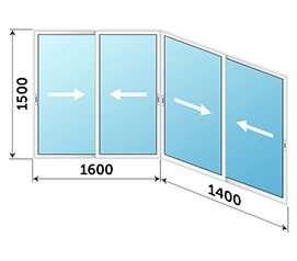 Окно на лоджию Provedal 3000x1500