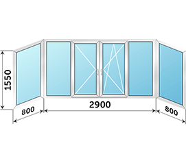 Балконное окно Provedal 4500x1550 в доме II-18/12