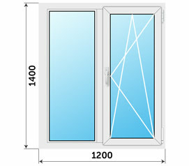 Окно Рехау 5 камер двухстворчатое 1200x1400