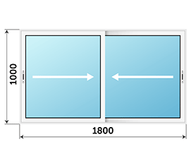 Двухстворчатое окно СИАЛ 1800x1000