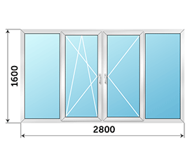 Балконное окно Provedal 2800x1600 в доме II-18/12