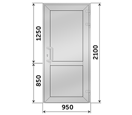 Одностворчатая дверь глухая СИАЛ 950x2100
