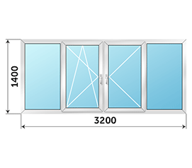 Окно на балкон Provedal 3200x1400 в доме II-18/12
