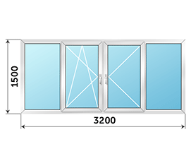 Окно на балкон Provedal 3200x1500 в доме II-18/12