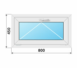 Пластиковое окно Rehau откидное 5 камер 800x450