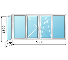 Окно на лоджию Provedal 3400x1500 в доме II-18/12
