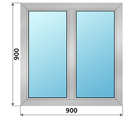 Двухстворчатое окно Rehau 900x900