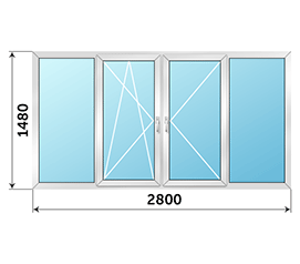 Окно на балкон Provedal 2800x1480 в доме II-18/12