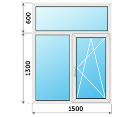Пластиковое пятикамерное окно 1500x1900 с фрамугой