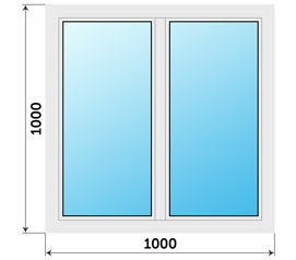 Двухстворчатое 5 камерное окно Рехау 1000x1000
