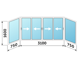 Окно на балкон СИАЛ 4600x1600